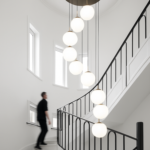 Modern duplex chandelier for luxury indoor lighting - vue 7 sur 20