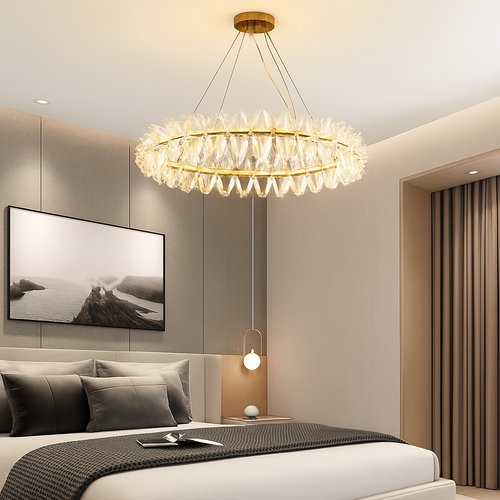 Crystal chandelier for elegant indoor lighting - vue 5 sur 16