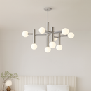 Chrome metal designer art décor chandelier