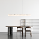 Dimmable LED marble and stainless steel chandelier