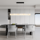 Dimmable LED marble and stainless steel chandelier