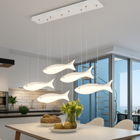Modern acrylic LED fish-shaped pendant chandelier