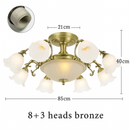 LED chandelier with flower-shaped lampshades