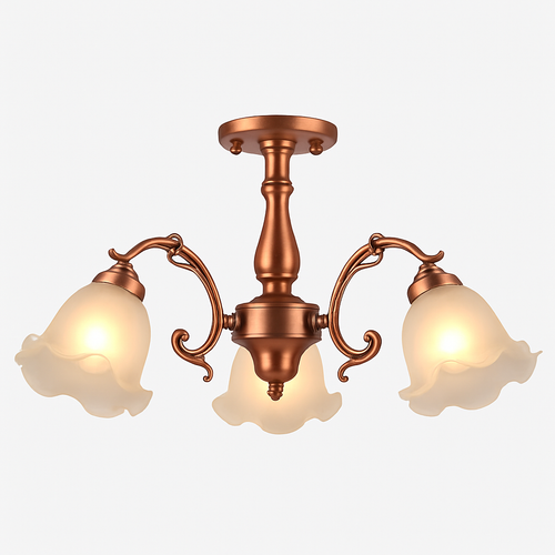 LED chandelier with flower-shaped lampshades - vue 14 sur 19