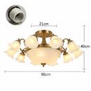 LED chandelier with flower-shaped lampshades