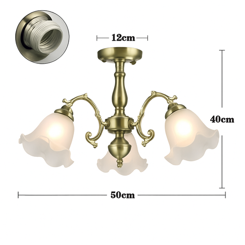 LED chandelier with flower-shaped lampshades