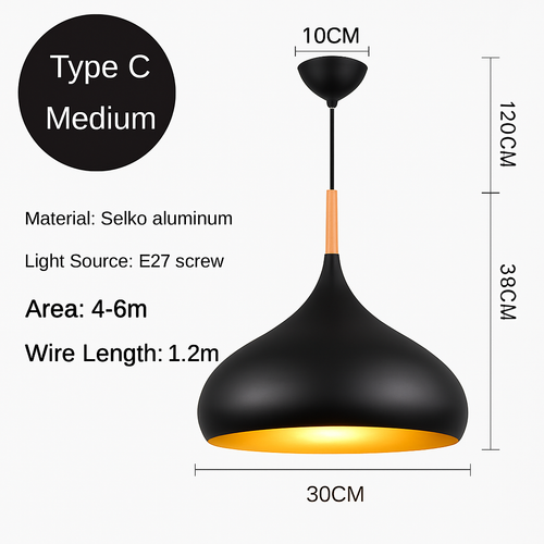 Creative industrial retro LED chandelier for restaurant - vue 12 sur 23