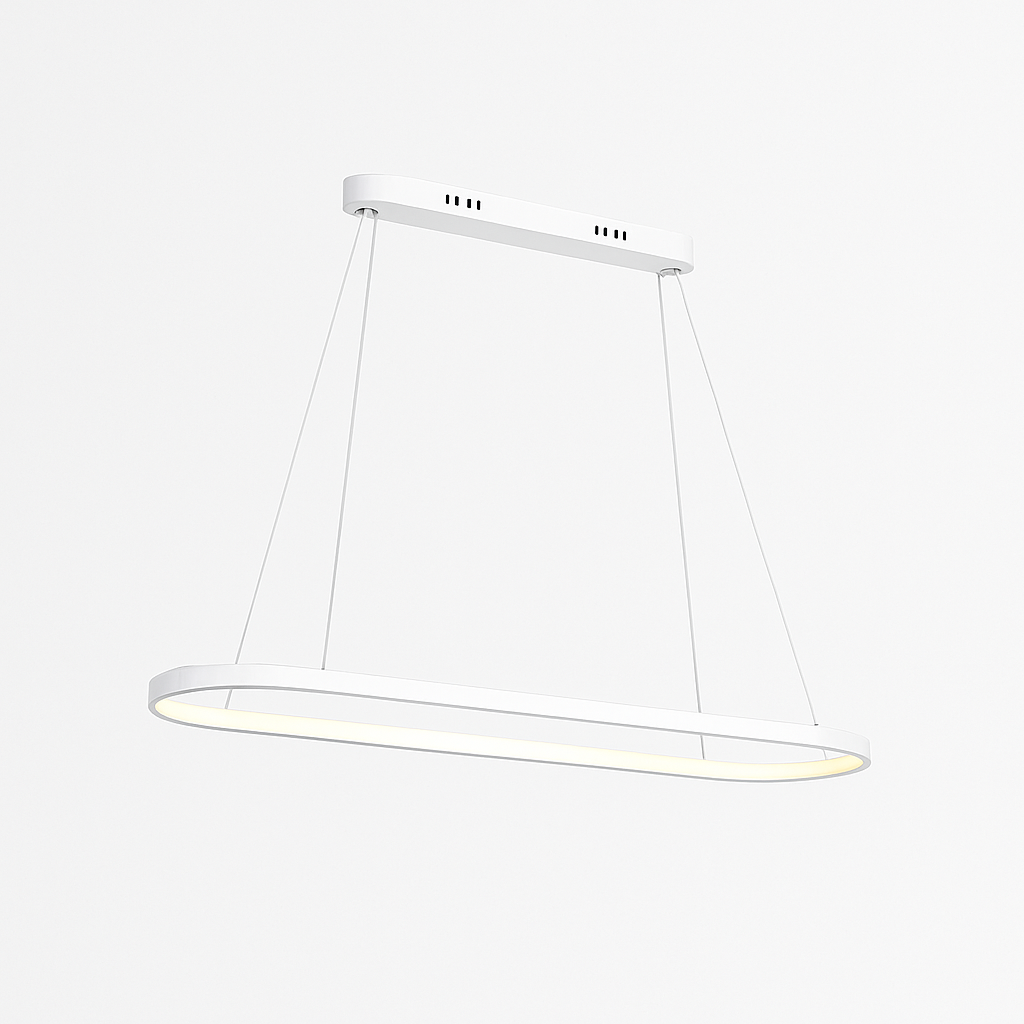 Modern curved aluminium LED pendant light