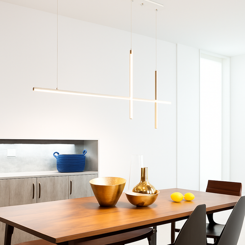 Modern minimalist dimmable black LED chandelier - vue 5 sur 12