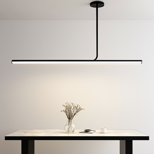 Modern long LED pendant ceiling light fixture - vue 3 sur 12