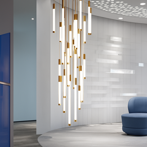 Modern luxury LED chandelier for duplex, attic and restaurant decor - vue 4 sur 15