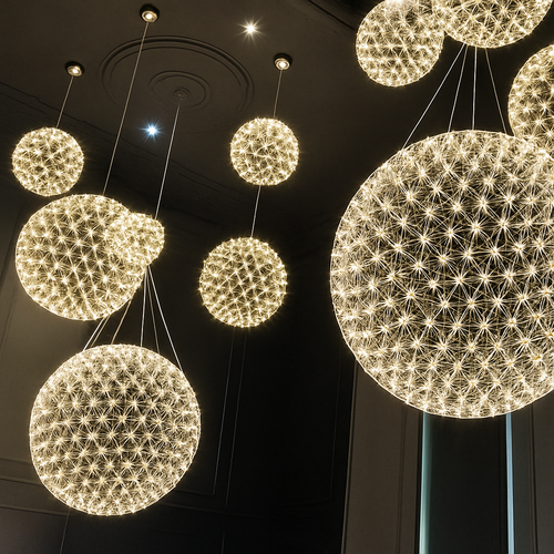 Modern LED ball pendant chandelier - vue 5 sur 8