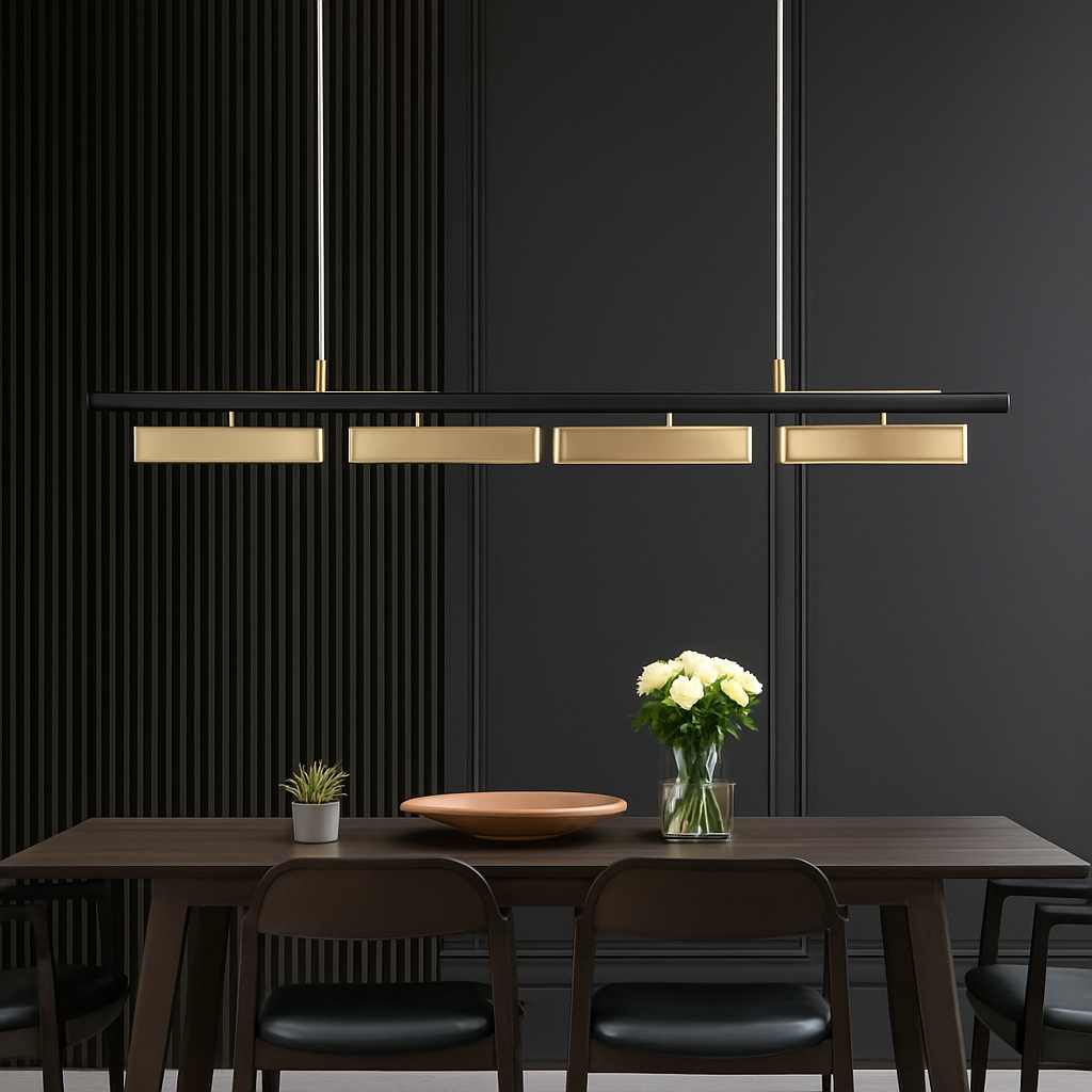 Modern minimalist long restaurant chandelier - vue 3 sur 7