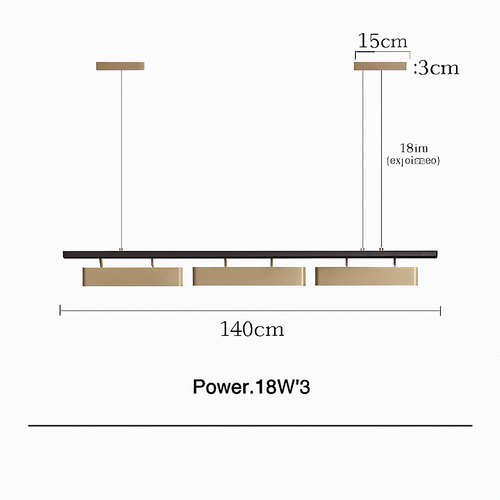 Modern minimalist long restaurant chandelier - vue 8 sur 7