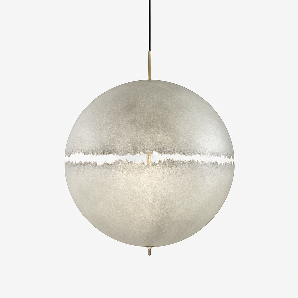 Italian design moon LED chandelier in fibreglass