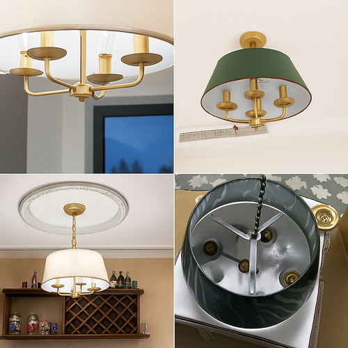 Minimalist fabric chandelier for modern and elegant lighting - vue 6 sur 11