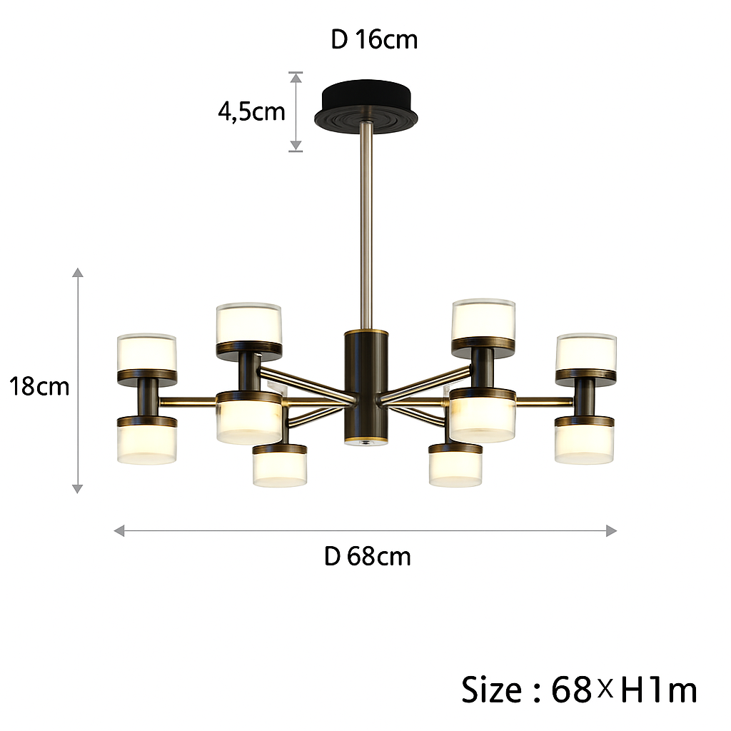 Premium modern chandelier with remote control and dimming
