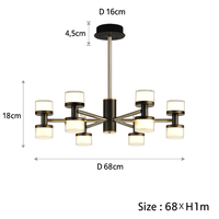 Premium modern chandelier with remote control and dimming