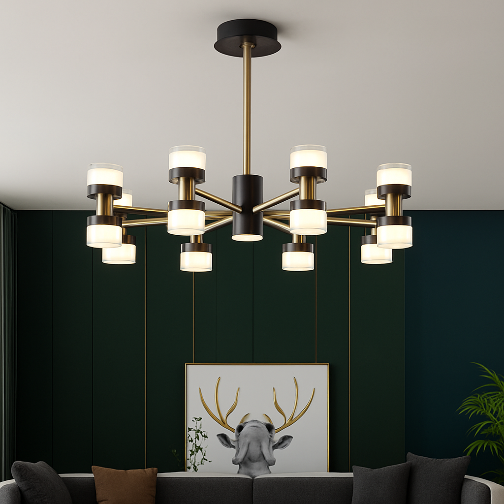 Premium modern chandelier with remote control and dimming - vue 4 sur 11