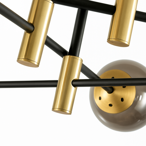 Modern LED pendant chandelier with simple suspension and contemporary lighting design - vue 7 sur 15