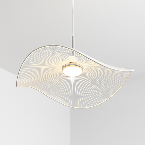 Nordic LED acrylic chandelier with postmodern wave design - vue 3 sur 11