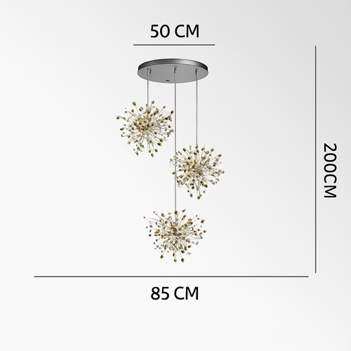 Modern nordic chandelier with LED lights for interior decoration - vue 8 sur 18