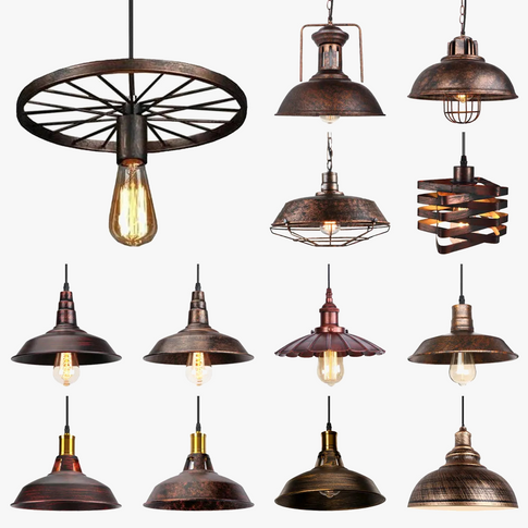 Rust metal ceiling chandelier for home and restaurant