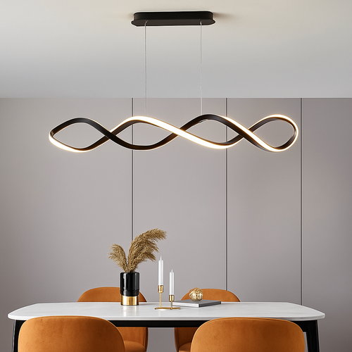 Nordic spiral design dimmable LED pendant light - vue 3 sur 6