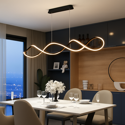 Nordic spiral design dimmable LED pendant light - vue 4 sur 6