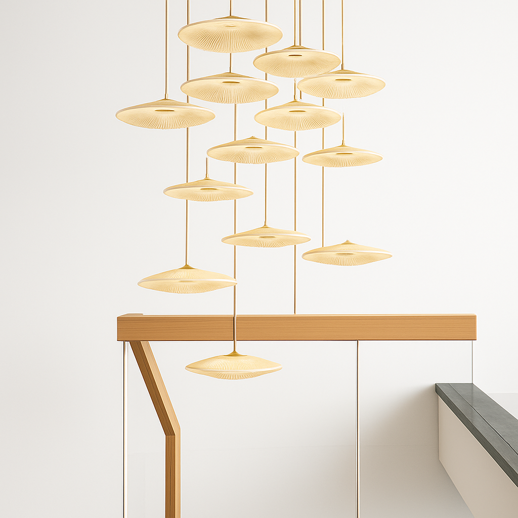 Modern minimalist luxury staircase chandelier for villa - vue 5 sur 13