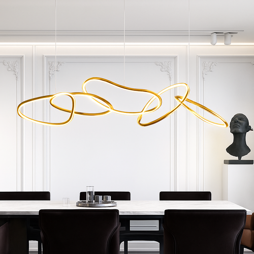 Modern pendant chandelier for living room, vintage hanging ceiling light, dining room indoor lighting fixture - vue 5 sur 6