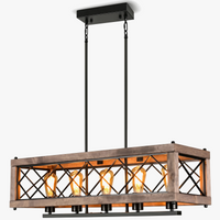 Rustic metal and wood chandelier