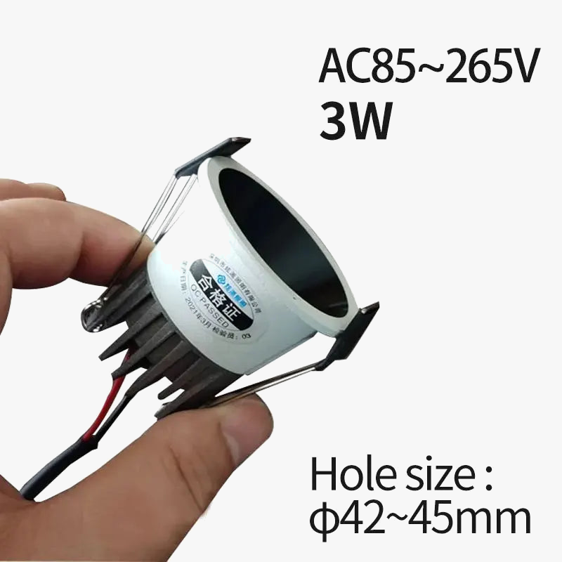 Anti-glare recessed mini LED spotlight with driver set