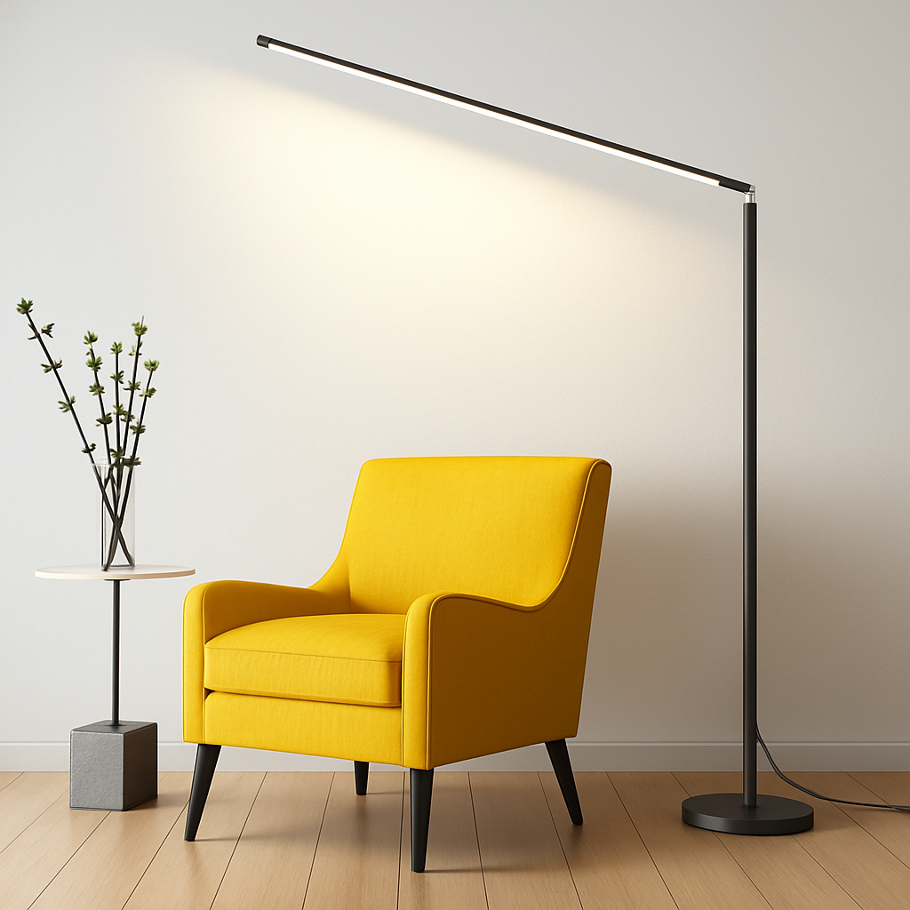 Minimalist super bright LED floor lamp for reading, living room, bedroom, bedside, vertical piano lighting