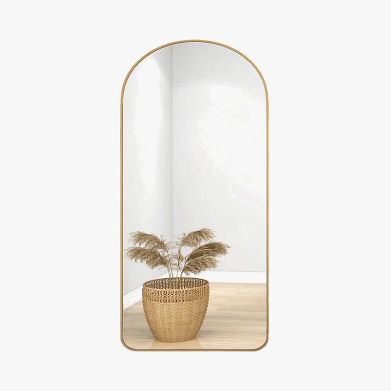 full length floor mirror semi-circular design for interior