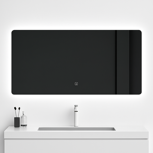 Rectangular smart mirror with touch screen and LED lighting - vue 9 sur 10