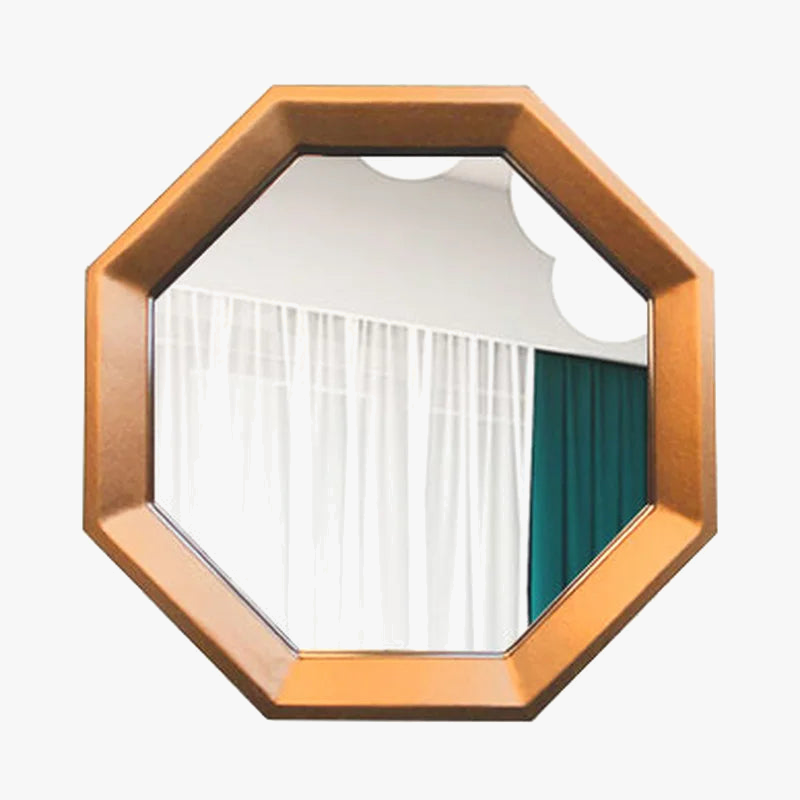 decorative octagonal mirror imitation metal for fireplace