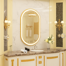 smart oval anti-fog mirror with adjustable LED lighting