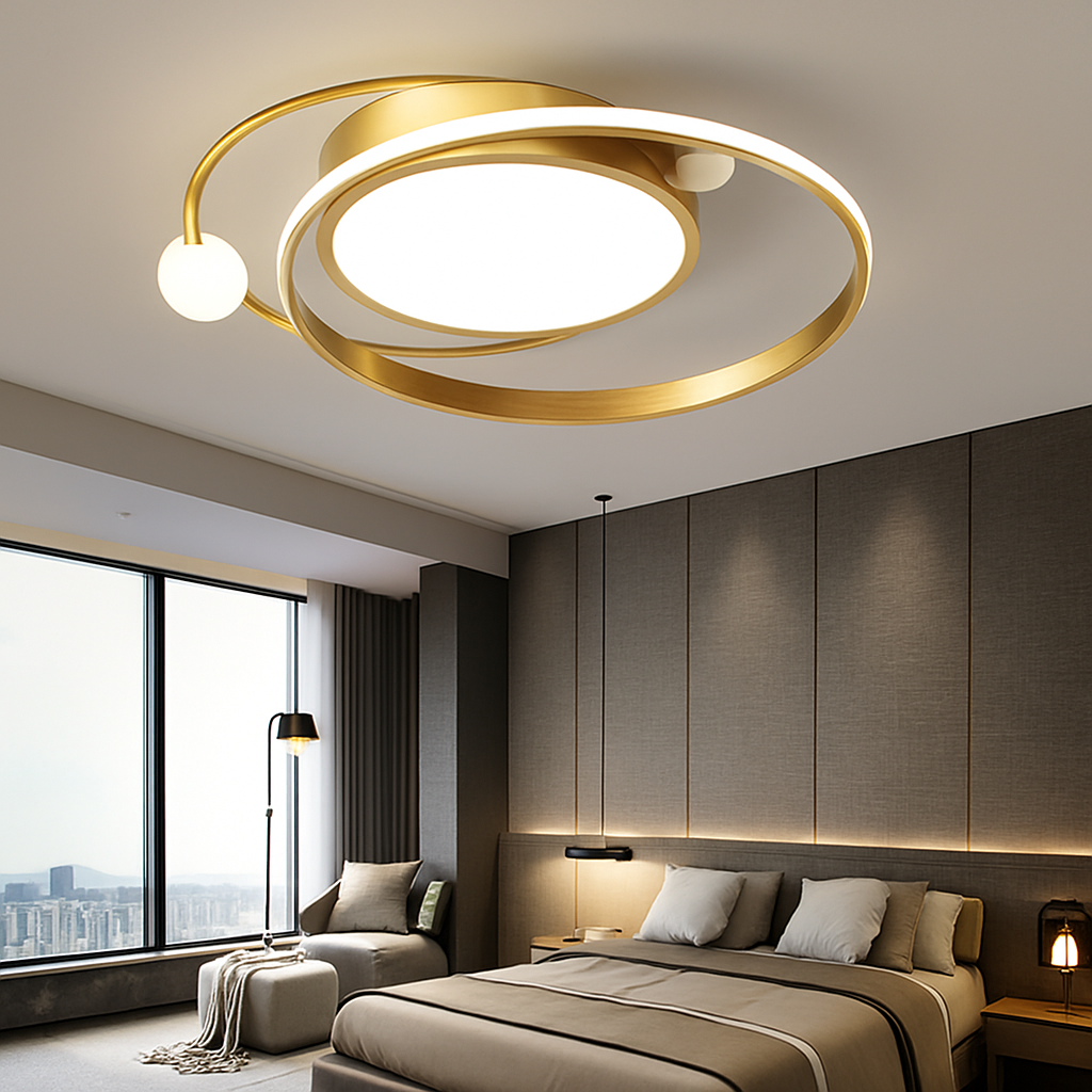 Modern LED ceiling light gold nordic chandelier for living room, bedroom, kitchen, dining room