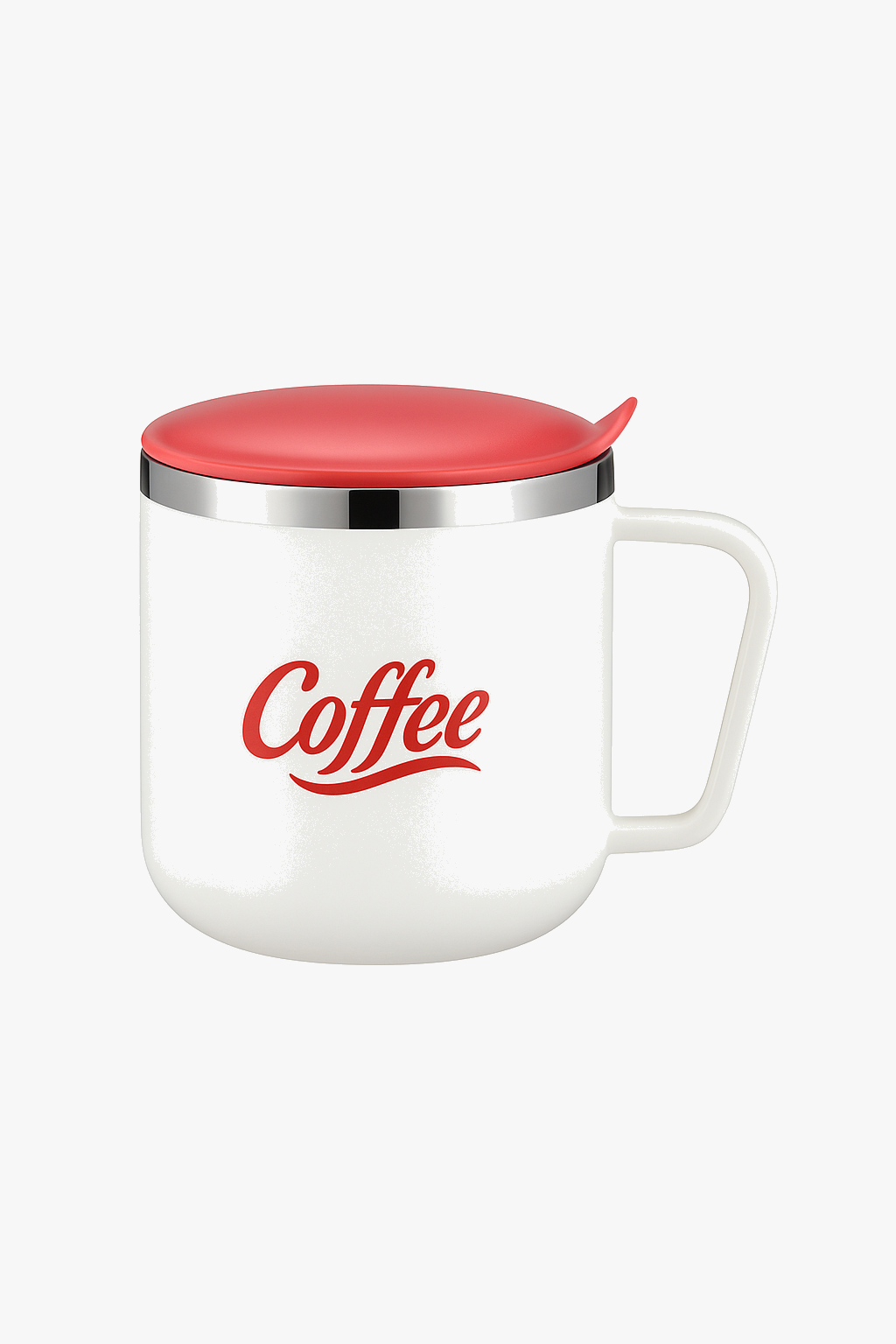 Stainless steel coffee mug 400ml leakproof with lid