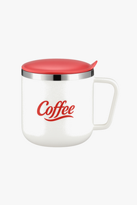 Stainless steel coffee mug 400ml leakproof with lid