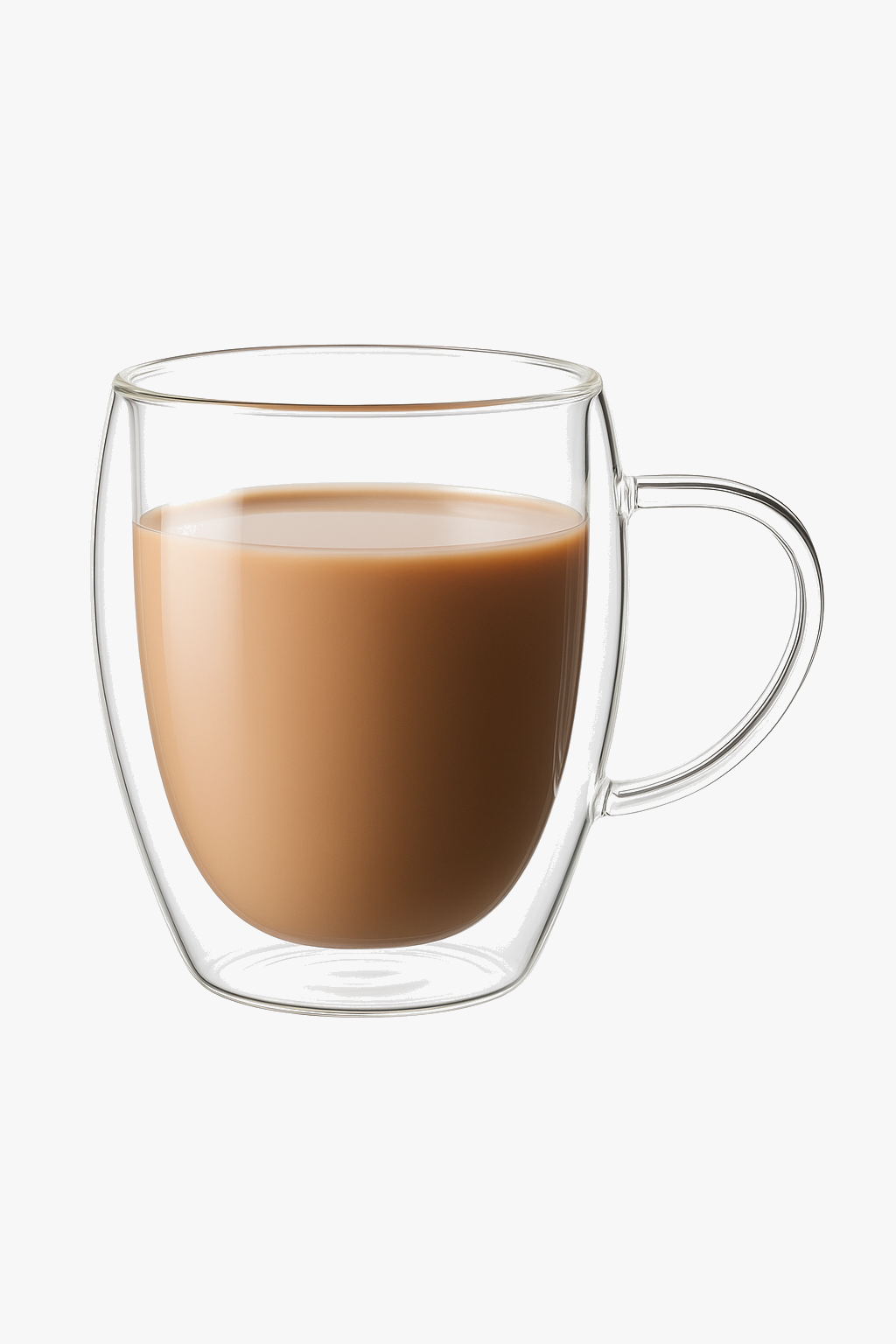 Double wall borosilicate glass mug with handle