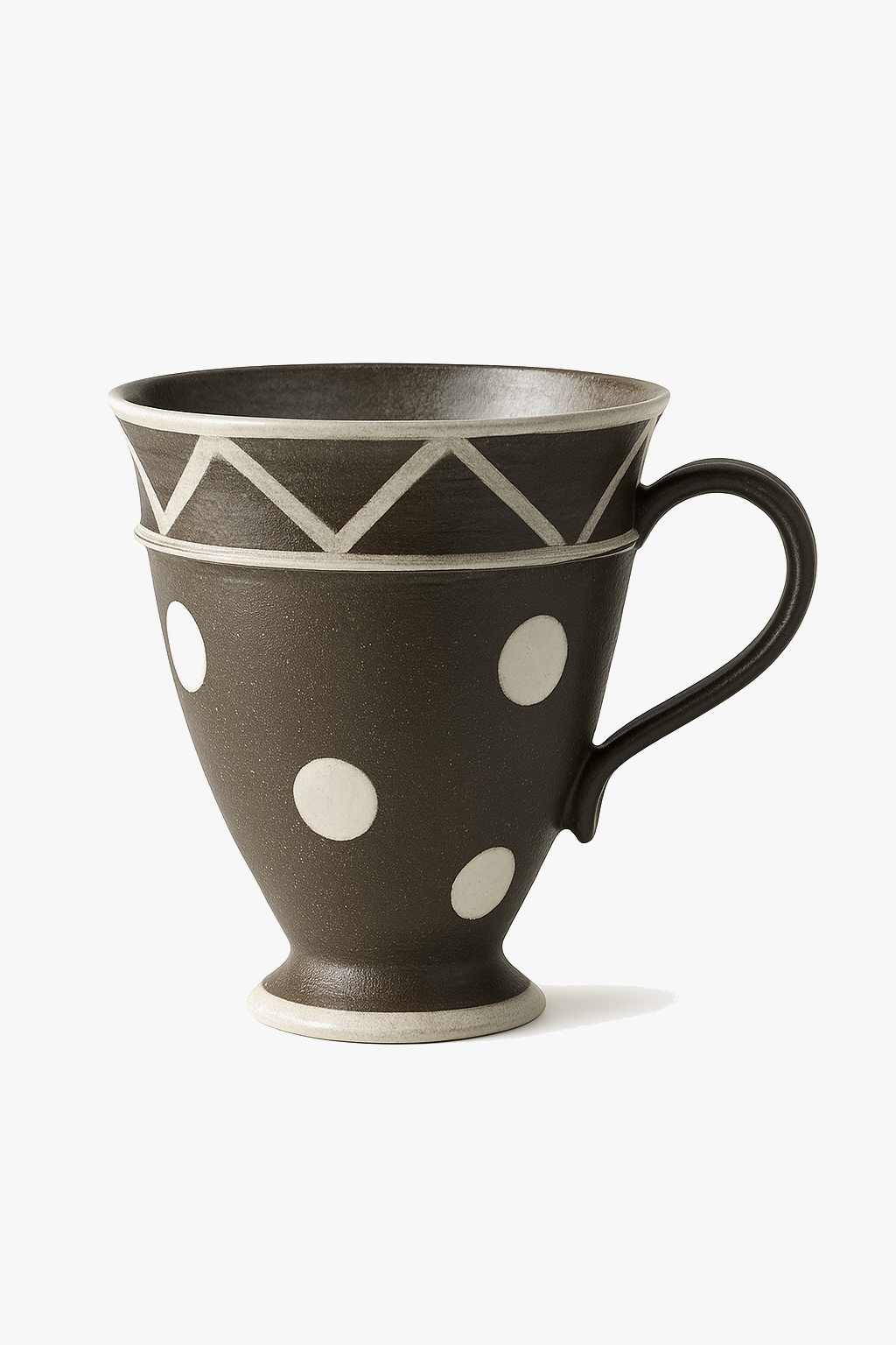 Vintage rustic ceramic mug with ergonomic design