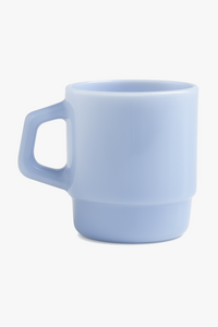 Korean style glass mug with ergonomic handle 230ml