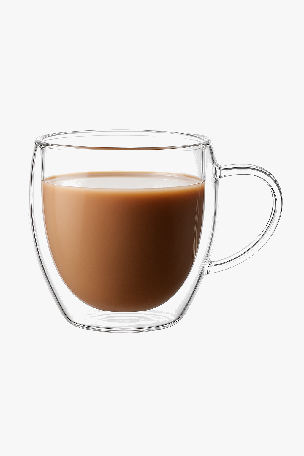Modern double wall borosilicate glass mug with handle