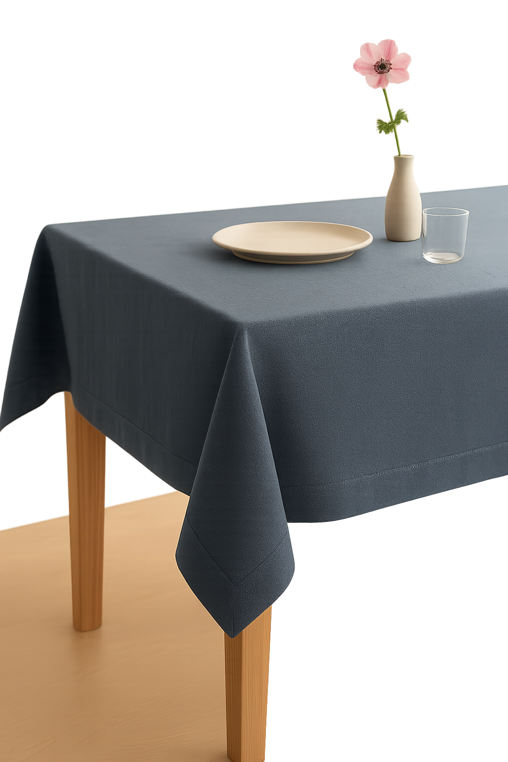Waterproof cotton and linen tablecloth in solid colour for table