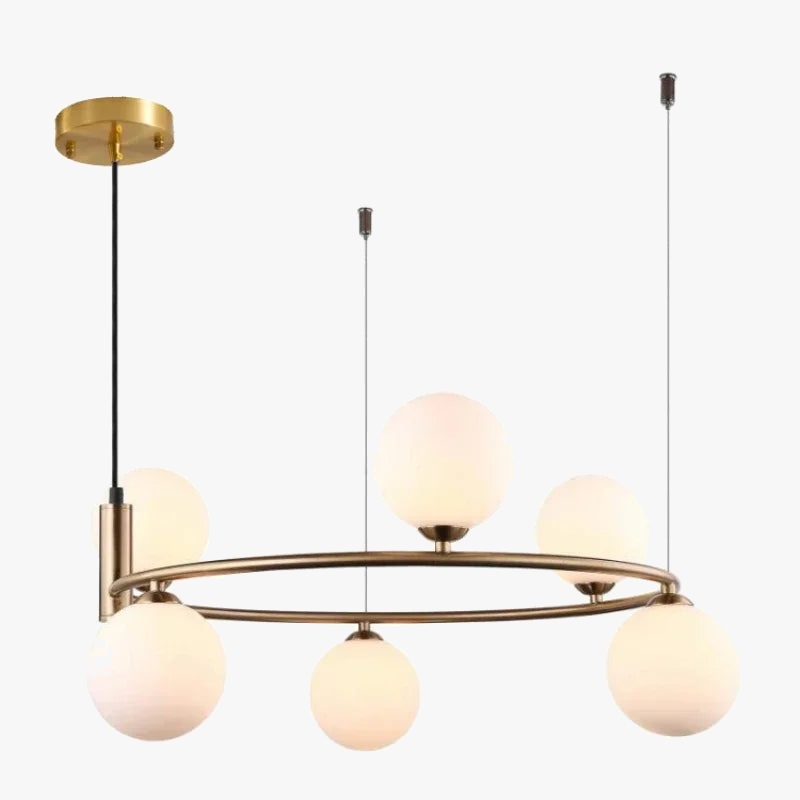 Nordic creative glass ball circular chandelier for living room, bedroom, children's room, study, shop or restaurant