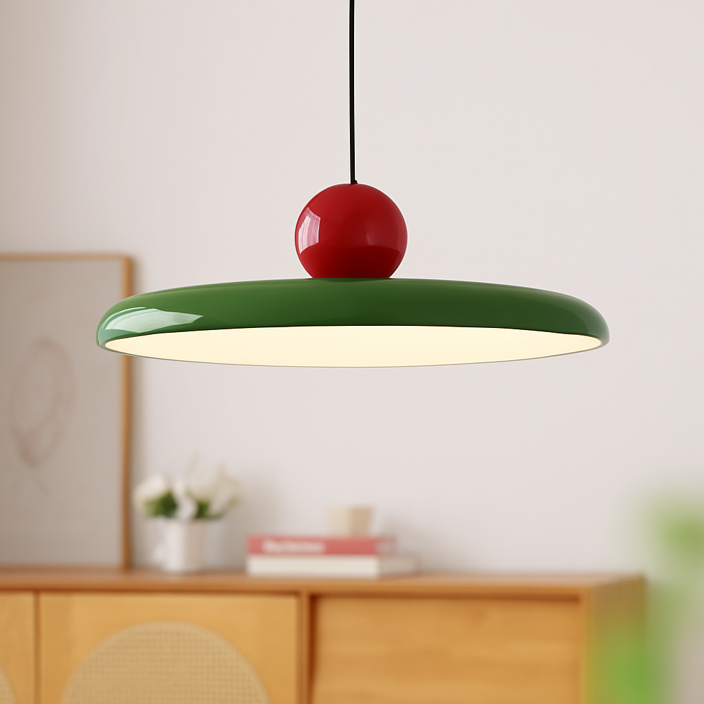 Nordic LED pendant light flying saucer cream design for living room, bedroom, restaurant, hotel