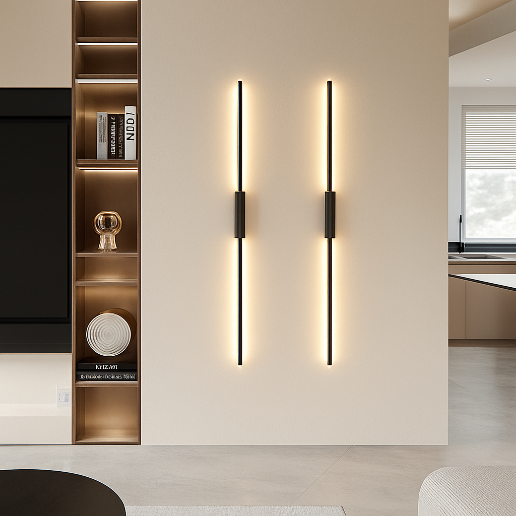 Nordic black LED wall light for bedroom and living room, indoor wall lamp, modern home decor AC110-220V