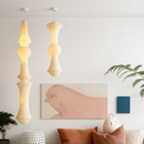 Nordic wabi sabi style rice paper LED pendant light for living room, bedroom and bedside - duplex loft home decor